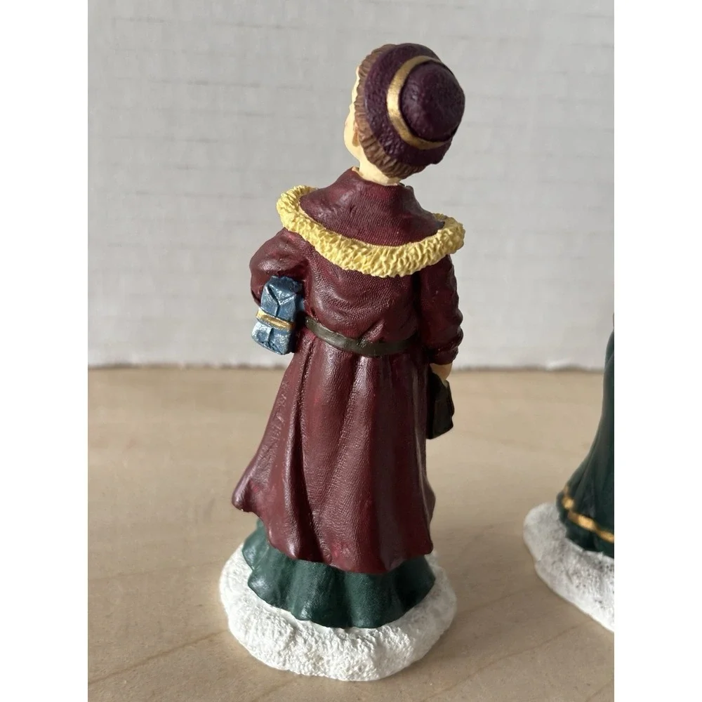 Vtg Mervyn's Christmas Village Square Victorian Couple Woman Gifts Figure